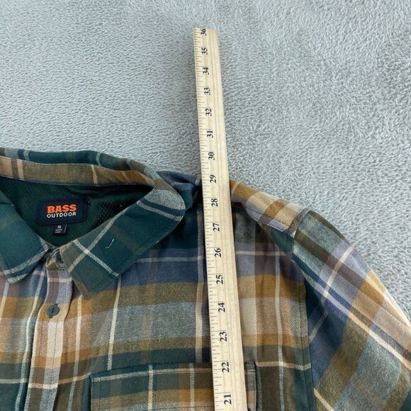 Mens Bass Outdoor XL Stretch Flannel Shirt Rubber Plaid  Button-Down NWT 4227 - Picture 7 of 10